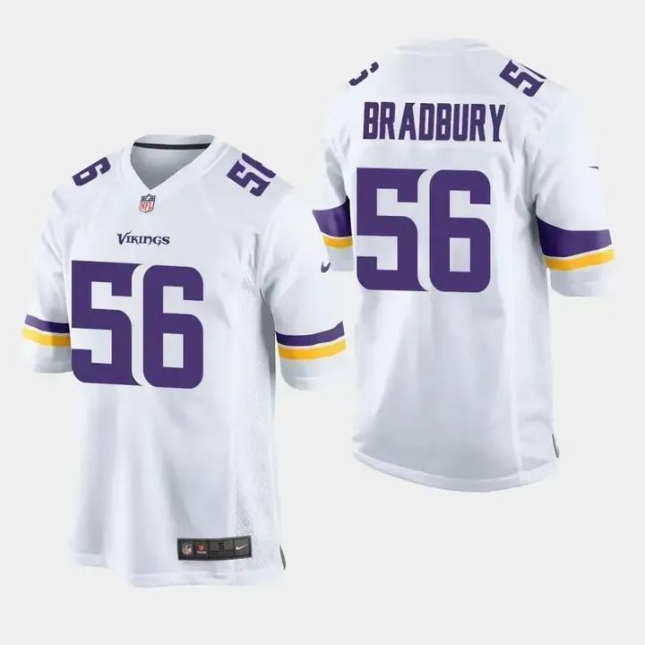 Men Minnesota Vikings 56 Garret Bradbury Nike White Game NFL Jersey